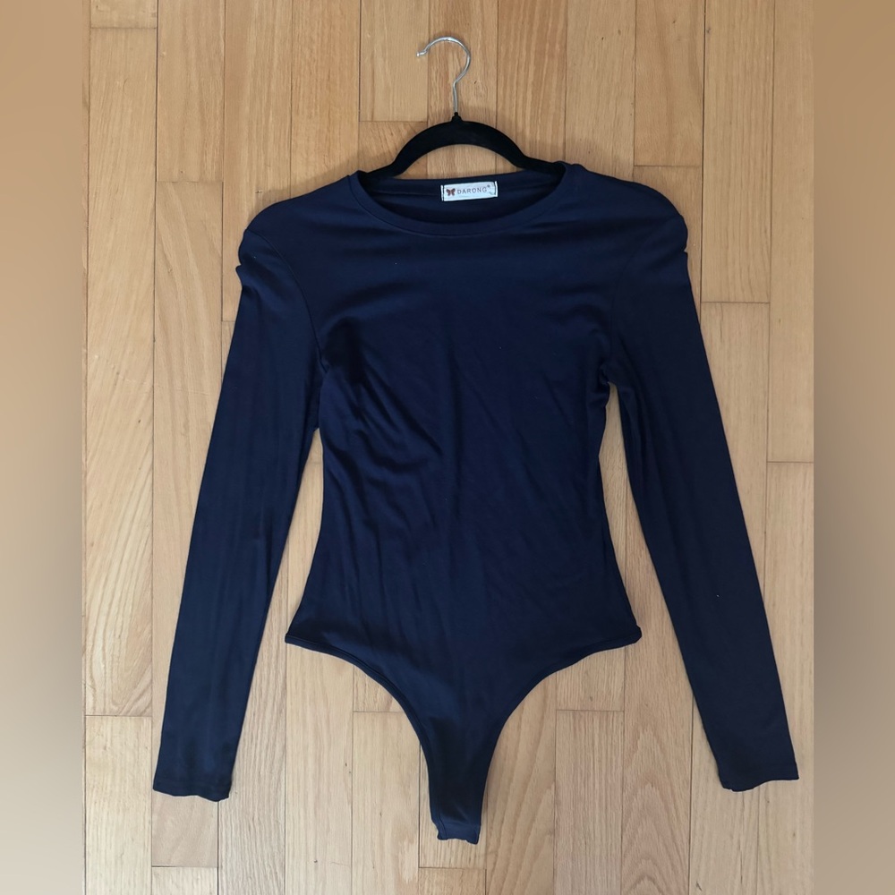 Navy blue long sleeve crew neck Bodysuit